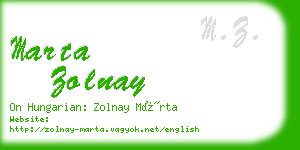 marta zolnay business card